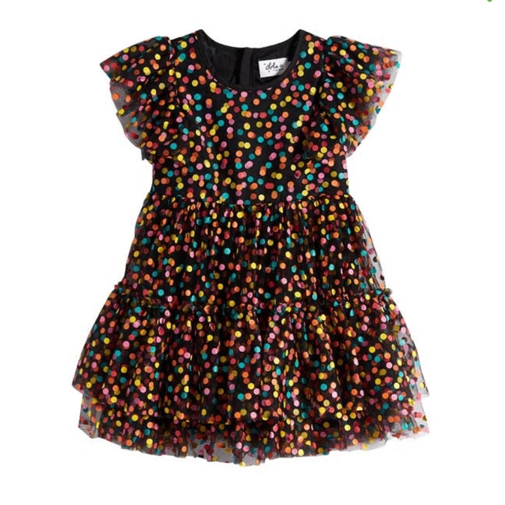 Lola + The Boys black funfetti dress 2T